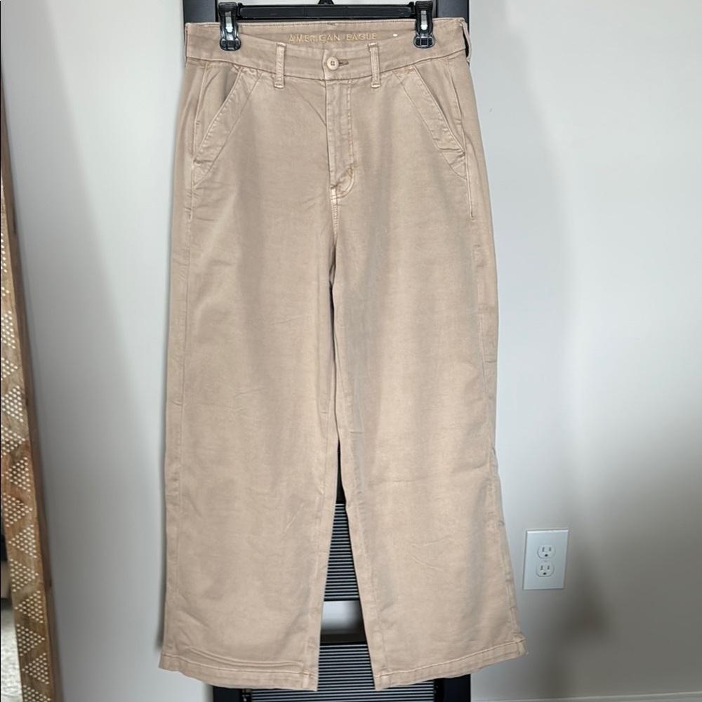 AE Women's Super hi rise baggy Wide Leg Short Length Pants